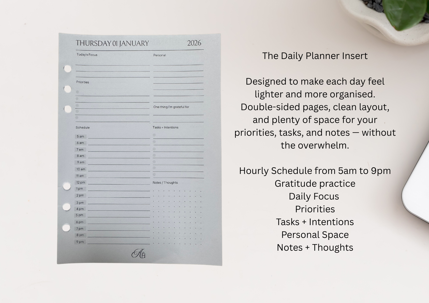 2026 Daily Planner Inserts