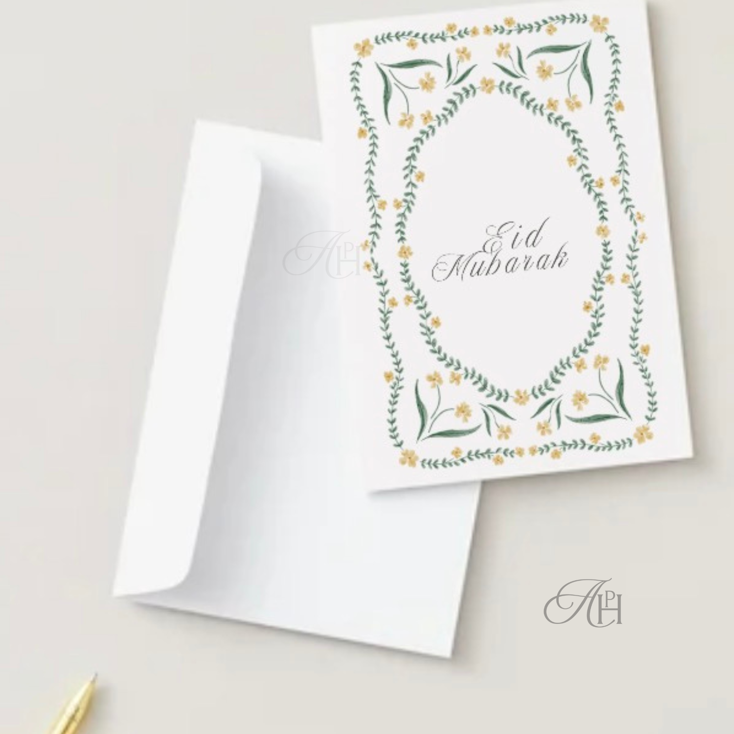 Eid Mubarak Floral Frame Card