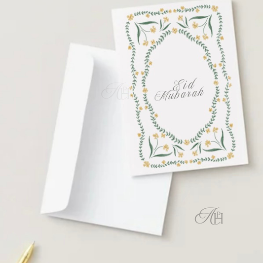 Eid Mubarak Floral Frame Card